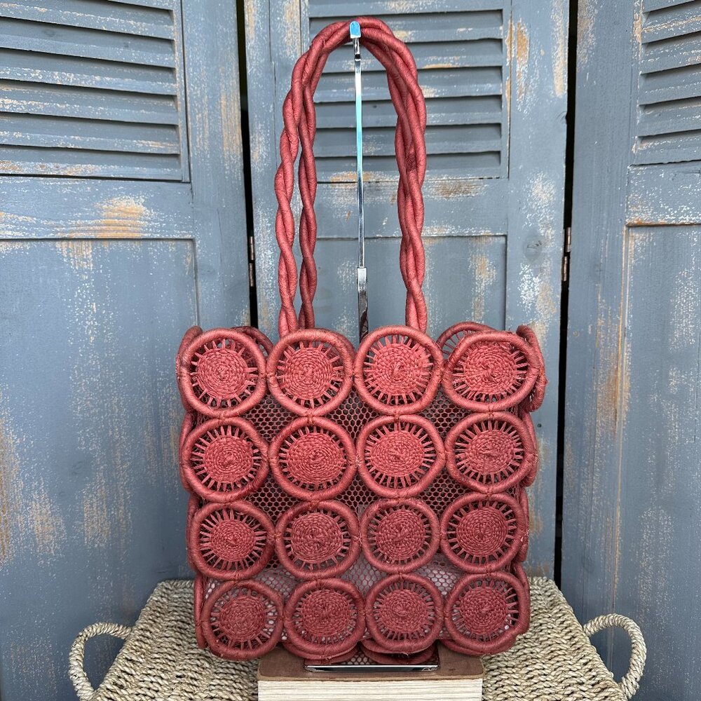 Madewell The Straw Catania Tote Bag Sweet Dahlia NWT